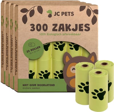 JC Pets Hondenpoepzakjes - Poepzakjes Hond - Handenzakje Biologisch Afbreekbaar voor Hondenpoep - Honden Kakzakjes - 1200 stuks - 100 rollen