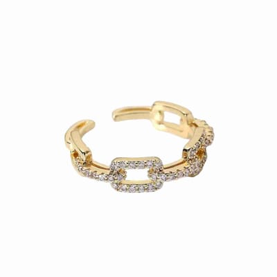 WeLoveSilver - goudkleurige ring - chirurgisch staal - grove schakels