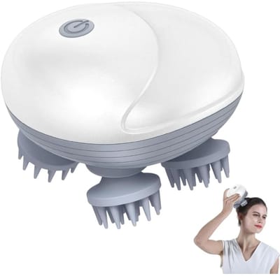 Elektrisch Hoofdmassage Kriebel Apparaat met infrarood - Massageapparaat Mens / Dieren / Honden / Katten - Hoofdmassagespin - Hoofd Massage - Scalp Massager - USB Oplaadbaar - Wit