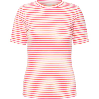 Ichi T-shirt Ihmira Ss2 20122522 204827 Cloud Dancer W Pink Yarr Dames Maat - L