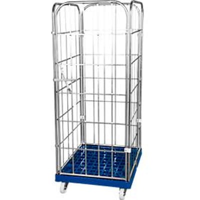 Kunststof rolplaat met 2 zijhekken, 1 achterwand, 1 voorwand, gentiaanblauw RAL 5010