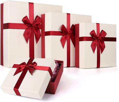Geschenkdozen met Deksel - 4 Lagen Decoratief Geschenkverpakking voor Verjaardag, Kerstmis, Huwelijk & Babyshower
