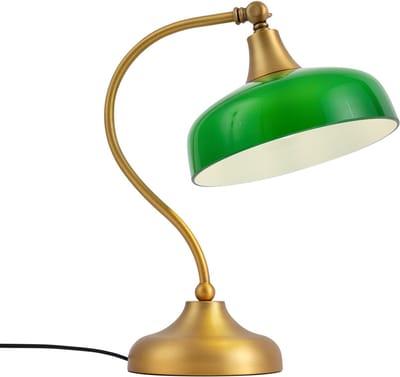 QAZQA clerk - Klassieke Tafellamp - 1 lichts - H 38 cm - Brons - Kantoor / Werkkamer,Slaapkamer