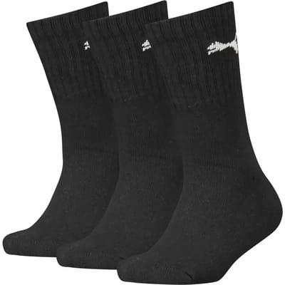 3-pack kinder sport sokken - Hoge katoenen sokken voor jongens en meisjes - 34 - Zwart