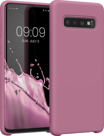 kwmobile telefoonhoesje geschikt voor Samsung Galaxy S10 - Hoesje met siliconen coating - Smartphone case in donkerroze
