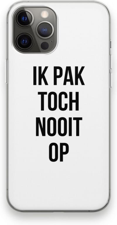 Case Company® - Hoesje geschikt voor iPhone 12 Pro Max hoesje - Ik pak nooit op - Soft Cover Telefoonhoesje - Bescherming aan alle Kanten en Schermrand