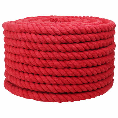vidaXL - Katoenen - Touw - 20 - mm - 100 - m - Rood - 100% - katoen