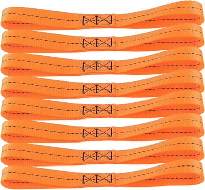 8-delige riemlussen voor sjorbanden, 300 x 25 mm - ideaal voor auto, motorfiets, camping, klimmen, en transport