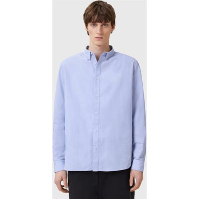 AllSaints Fletcher Ls Shirt Light Blue Taglia: M | Camicie Casual Outlet | Uomo | Blu