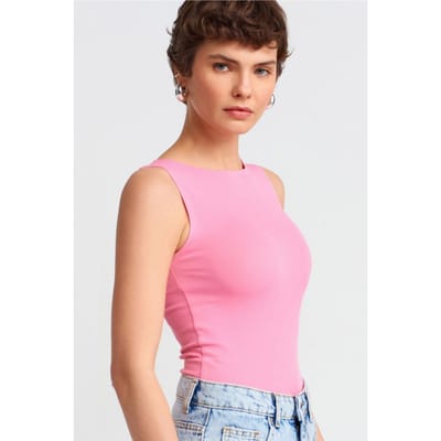 Mouwloze Slim-Fit Bootlijn Blouse