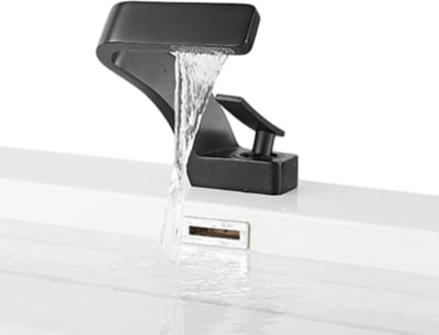 Luxe Zwarte Wastafel Kraan Moderne Badkamer Kraan Mengkraan Goud Zwart Wastafel Kraan Enkele Handgreep Warm En Koud Waterval Kraan