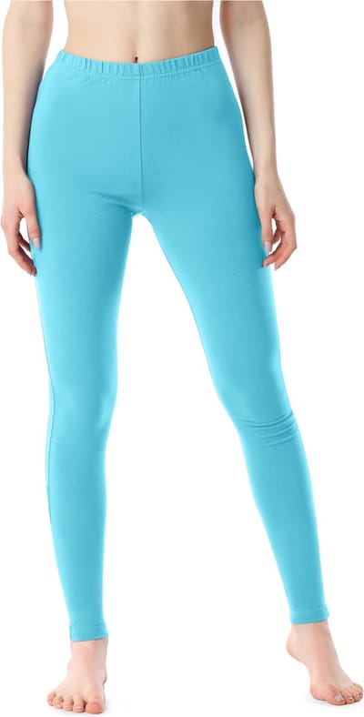 Bellivalini Dames Leggings - Sport - Vrijetijdsbroek - Katoen - Lang - Turkoois - M - BLV-BLV50-198-LE