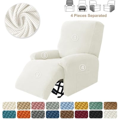 4 Stuks Split Relaxfauteuilhoes voor Woonkamer Relaxstoelhoes Jacquard Fauteuilhoezen Stretch Bankhoezen 1-Zits