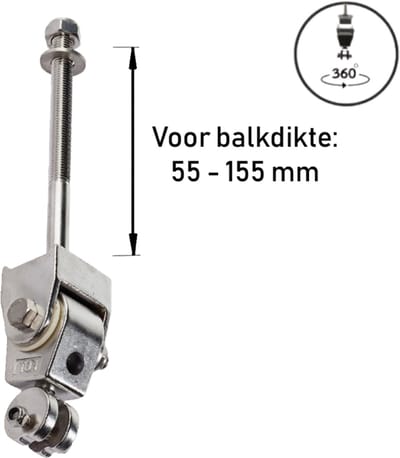 Schommelhaak RVS Openbaar M12 (160mm) (1 stuk)