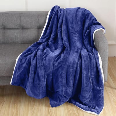 Omkeerbare sherpa-deken - Superzachte en pluche plaid voor het hele seizoen - Perfect voor loungen 127 x 152 cm