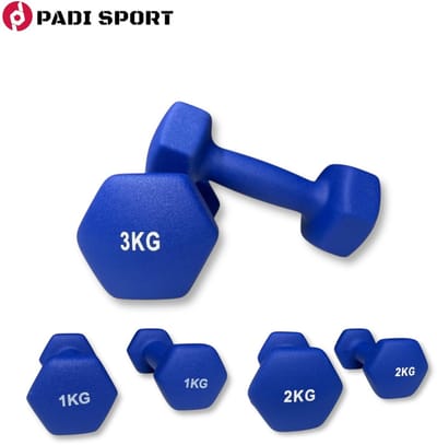 Padisport dumbells Blauw 1 en 2 en 3 kg - dumbells 3 kg - gewichten set halters - gewichten set - gewichten set dumbbell - dumbells set - dumbells - dumbbells - halters - dumbell - fitness gewichten - Gewichten - dumbellset - gewichtjes set