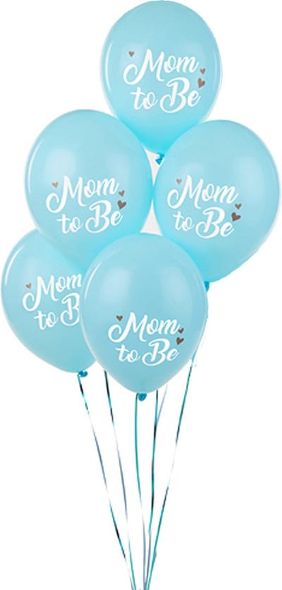 Partydeco - Partydeco ballonnen - Mom to be blauw (50 stuks)