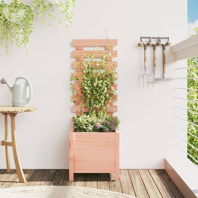 vidaXL - Plantenbak - met - rek - 39x39,5x114 - cm - massief - douglashout