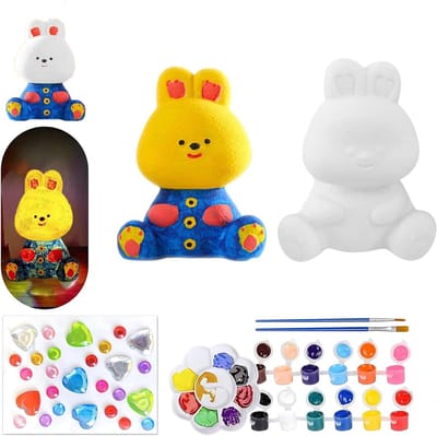 Allecto Plus - Creatieve 3D-konijntje schilderset voor meisjes vanaf 6 jaar - Leuk cadeau-idee voor kinderen - Lichtgevend en creatief speelgoed