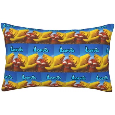 Larve Jaune Rouge Drôle Anime Housse de Coussin Rectangulaire Décor Chambre à Coucher Lit Maison Confort Coussin d'Appoint 60x40cm