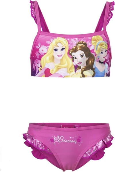 Disney Princess Bikini - Roze - Assepoester / Belle / Doornroosje - Maat 92/98