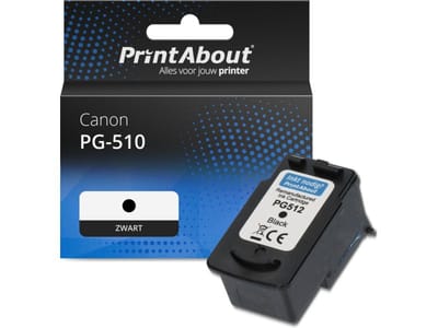 PrintAbout huismerk Inktcartridge PG-510 Zwart Geschikt voor Canon