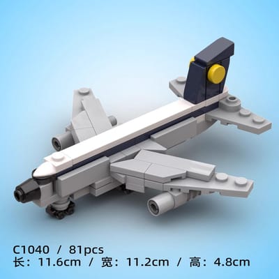 Premium Mini Vliegtuig Bouwstenen Set Duurzaam Verbeeldingrijk Spel Verzamelaar Model Vliegtuig Kits voor Alle Leeftijden gray