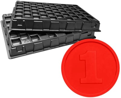 CombiCraft reliëfmunt 1 met 2 telbakken in rood - 1000 munten