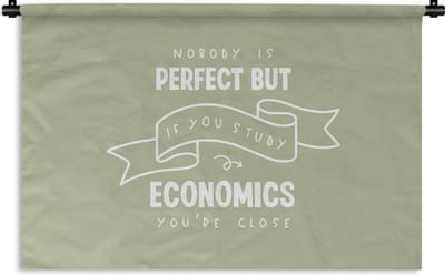 Wandkleed - Wanddoek - Economie - Quotes - Studeren - Studenten - 180x120 cm - Wandtapijt