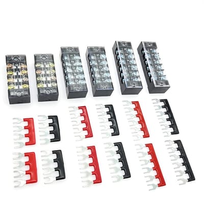 6x 600V 15A Dubbele Rijen Schroef Klemmenblok met 6/5/4 Posities