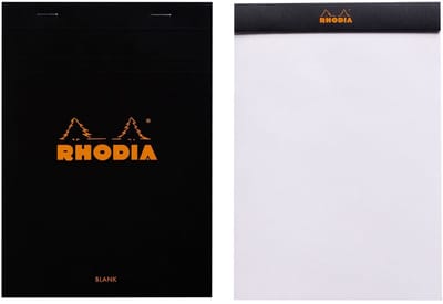 Rhodia Notitieblok - Schrijfblok - N16 - Blanco - 14,8x21cm - 80g - Zwart - 80 vel