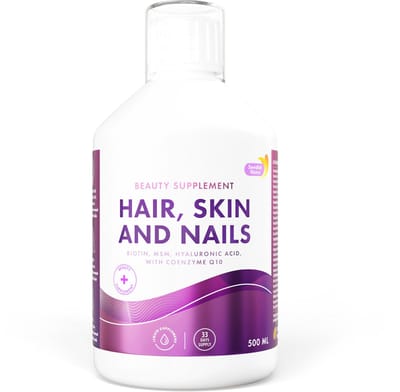 Swedish Nutra – Hair Skin & Nails – Vloeibaar Supplement – Met Biotine, Collageen & Zink – Sinaasappelsmaak - 500 ml