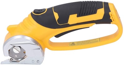 Dailygoody - Accu-Elektrische Schaar - Kartonsnijder - Veiligheidsslot - Geel - Roterende Snijder - Geschikt voor Karton en Pakketten - Voordeelpakket