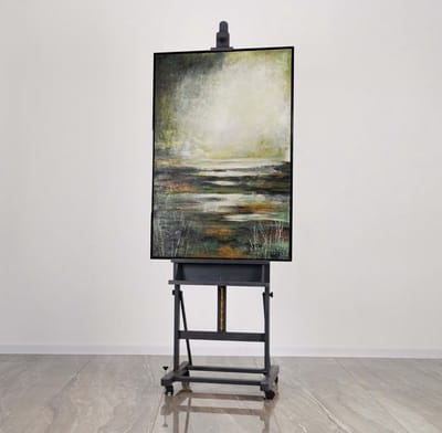 Canvas schilderij 120x80 cm handgeschilderd echo van de natuur rustgevend – YS-Art Gallery – Rustgevende wanddecoratie voor woonkamer – Modern schilderij voor slaapkamer