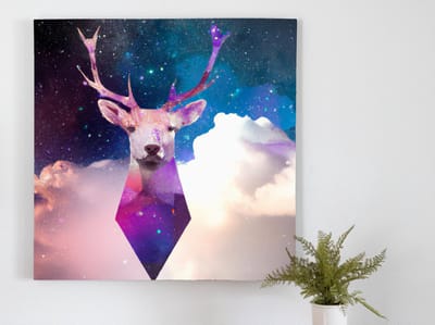Deerest stars | Deerest stars | Kunst - 20x20 centimeter op Dibond | Foto op Dibond