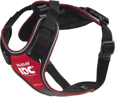 SnelShoppen - IDC Longwalk Hondenharnas M - Rood-Grijs - Voor Lange Wandelingen - DuoFlex Systeem - Taille 56-76cm - Geschikt voor Honden van 14-20kg