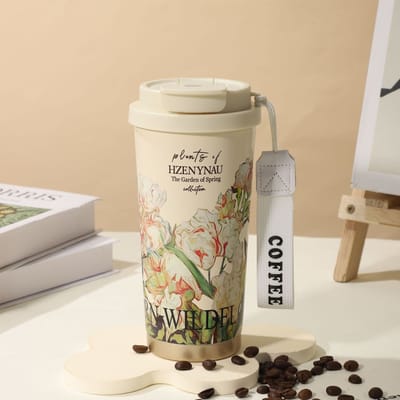 Thermos koffiemok Dubbelwandige roestvrijstalen beker Thermoskan Fles Thermo theemok Reisthermosmok Thermocup 500ML