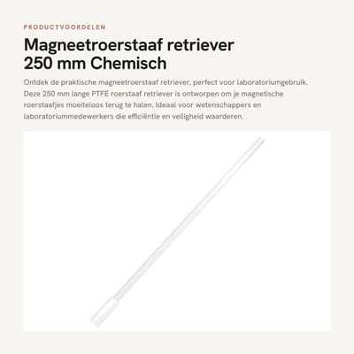 Dailygoods- Roerstaaf Retriever 250 mm - Magnetische Stang - Ptfe - Chemisch