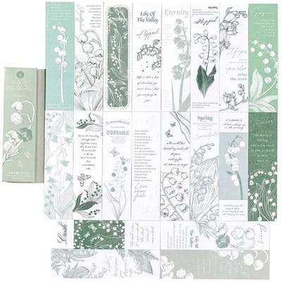 Marque-page à fleurs 20 pièces/ensemble, marque-page de Style littéraire et artistique frais, décoration de Journal, marque-pages de lecture, papeterie white