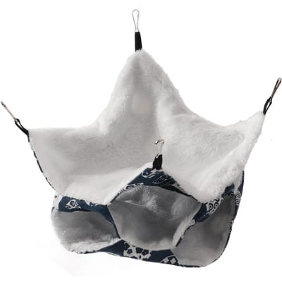 3-Laags Hamsterhangmat voor Kleine Huisdieren Winter Warme Hangmat Kooi Hangend Bed voor Eekhoorns Cavia Blue Cat