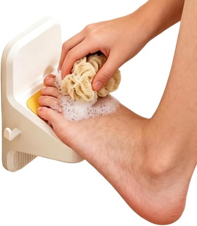 Douche Voetensteun - Scheren Krukje - Beenverzorging Ondersteunen - Antislip Textuur - 168 cm - Grijs