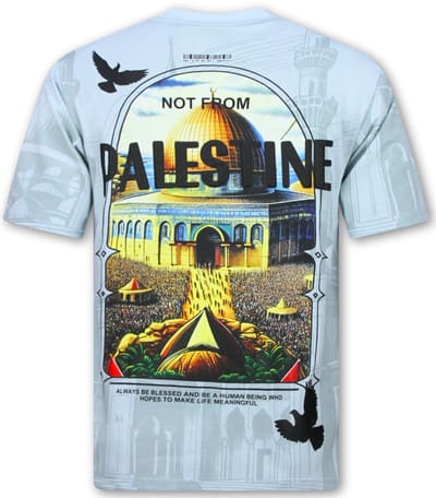 Palestine Heren T shirt - Heren Tshirt met Opdruk - 185- Blauw