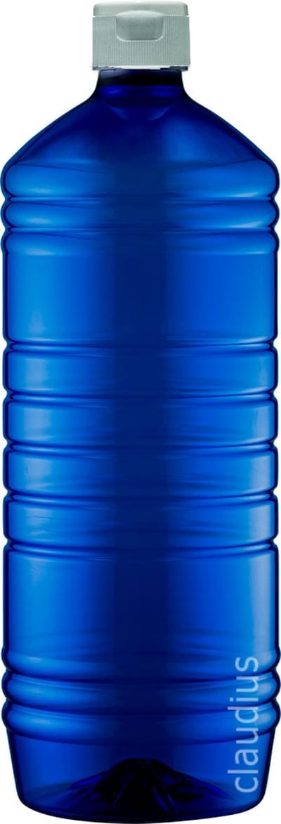 Lege Plastic Fles 1 liter PET blauw - met witte klepdop - set van 10 stuks - Navulbaar - Leeg