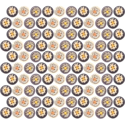 100 Stuks Knop Natuurlijk Kleurrijk Houten Kleine Madeliefje DIY Kleding Decoratieve Accessoires 15mm