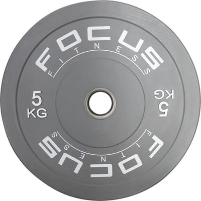 Focus Fitness - Olympische Halterschijf - Bumper Plate - 50 mm - 5 kg - Grijs
