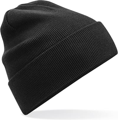 Beechfield 'Organic Cotton Original Cuffed Beanie' Zwart
