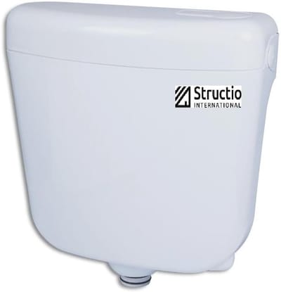 Witte Opbouwspoelbak voor Staand Toilet met Start-Stop Spoelfunctie - Waterbesparende Spoelbak voor Badkamer
