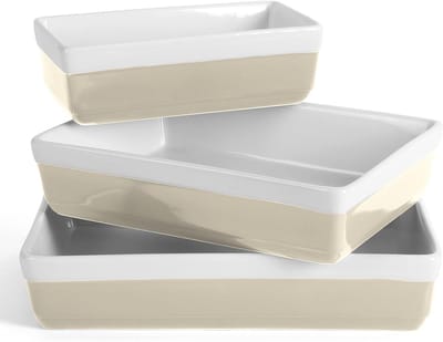 Steengoed Bakvormen Set - Oven Schalen - Gelijkmatig Bakken - Ovenbestendig tot 700°F - 3 Delig - Grijs