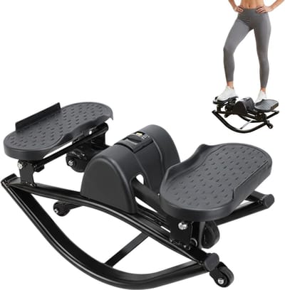 Mini Stepper - Beentrainer - Thuis Sporten - Gewrichtsvriendelijk - 49 x 27 cm - Zwart