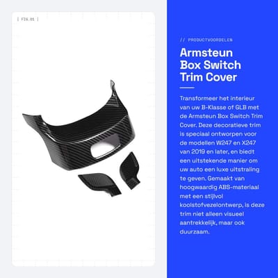 Dailygoods - Armsteun Box Switch Trim Cover - Decoratie - Koolstofpatroon - 3 stuks - Geschikt voor W247 X247 - Luxe afwerking